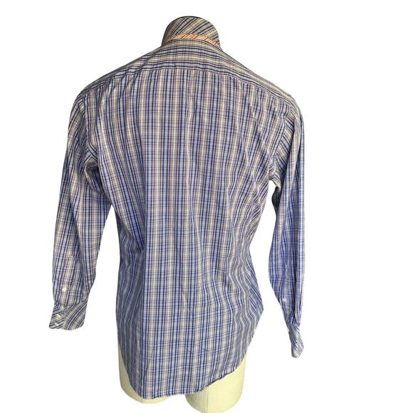 TailorByrd Men M oxford shirt Button Double Ply Cotton long sleeve smart Plaid - Picture 7 of 10